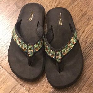 Camo Swarovski crystal glitterflops